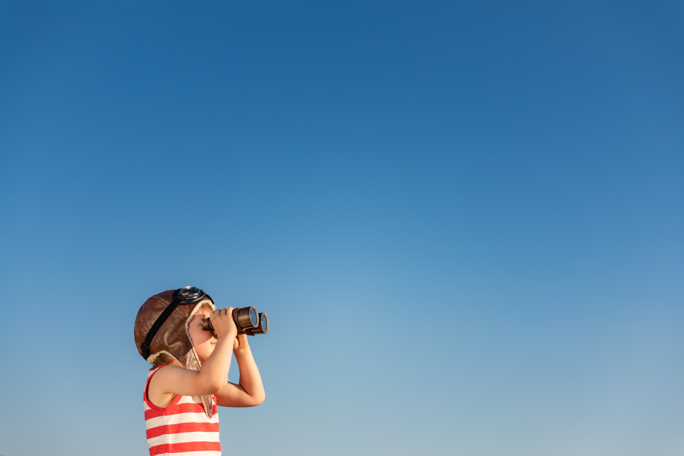 Child Looking with Binoculars